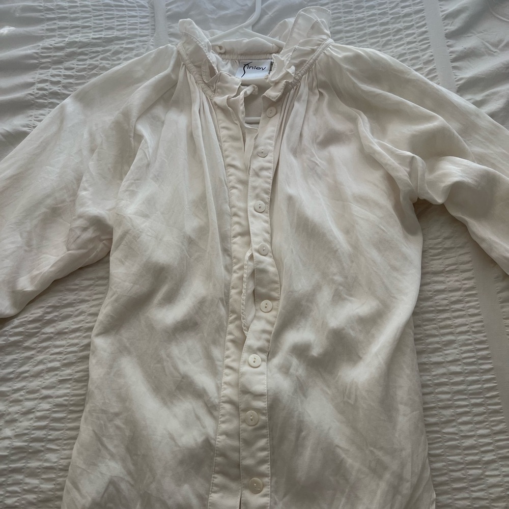 Finley White Long Sleeve Top